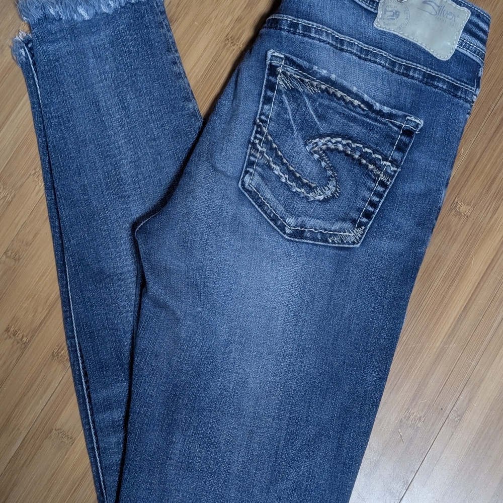 Women's Silver Jeans Skinny High Rise Dark Blue Skinny Jeans